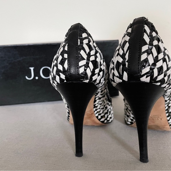 Woven Black and White J.Crew Mona Dreamweaver Stilettos - Picture 5 of 8